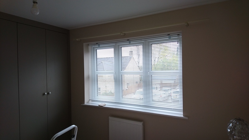 Polar white blinds fitted in Buxton