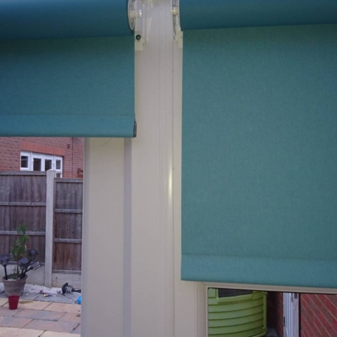 Teal Conservatory blinds