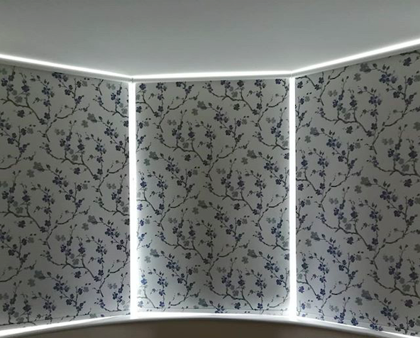 roller blinds with cherry blossom pattern
