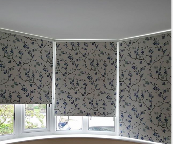 roller blinds with cherry blossom pattern