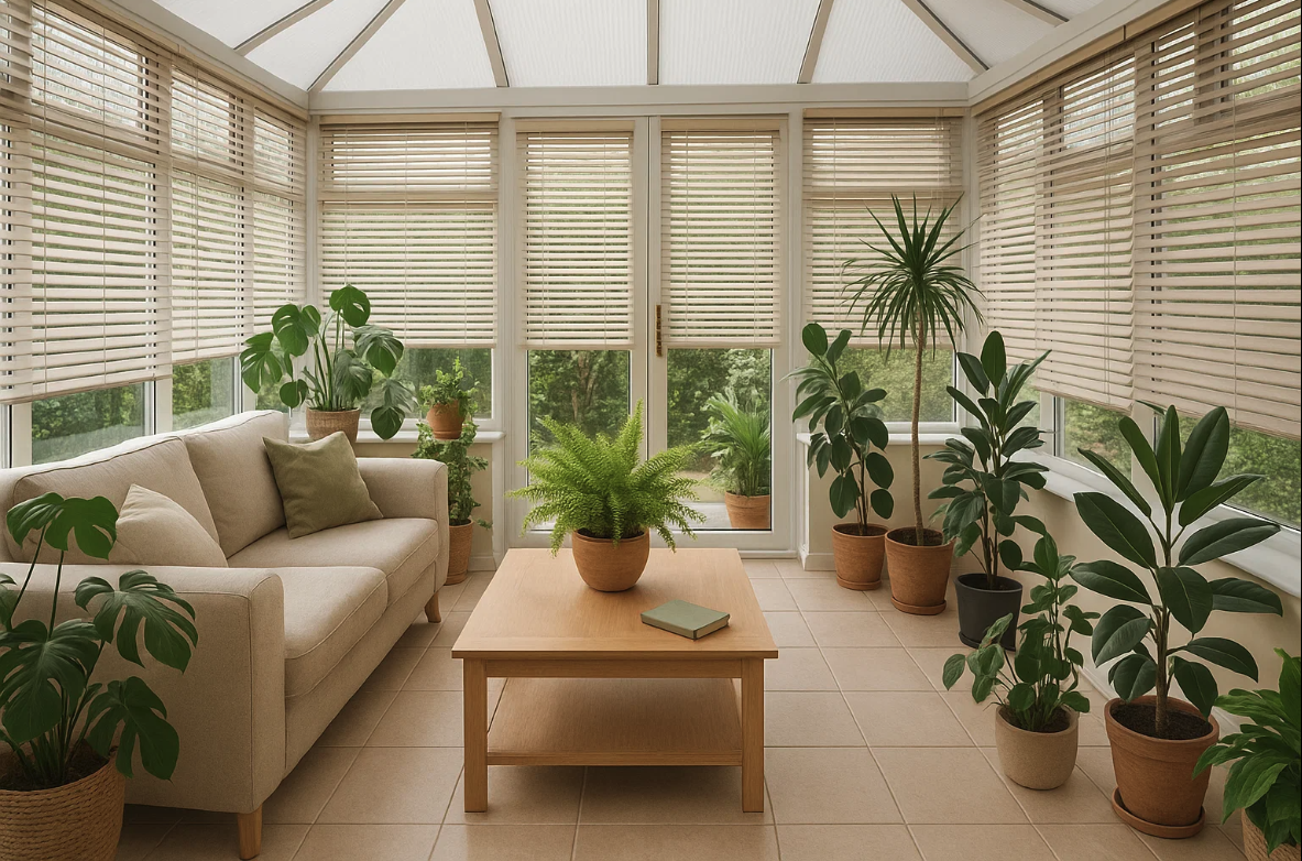 Venetian Blinds in Conservatory